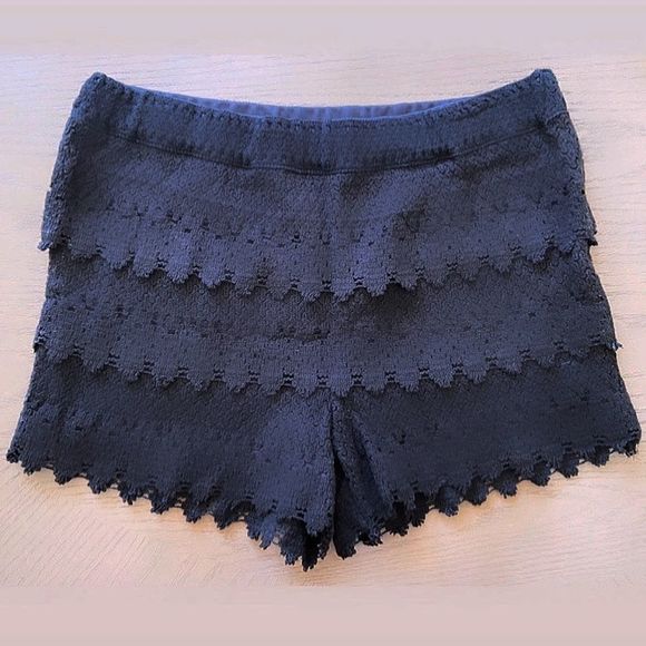 Pants - 🌹  Black Crochet Layered High Waist Shorts  🌹
